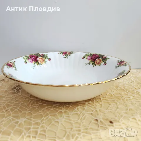 Кръгла купа Royal Albert – Old Country Roses,24см, снимка 4 - Чинии - 50388657