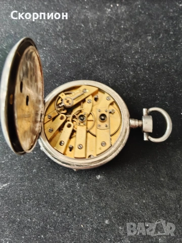 Швейцарски джобен часовник с посребрени капаци 1905г. - 10 РУБИНА, снимка 14 - Джобни - 48925860