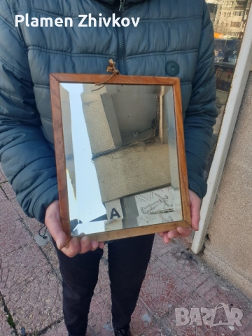 старо фасетирано дебело огледало със сребърно покритие отзад, снимка 4 - Антикварни и старинни предмети - 52233677