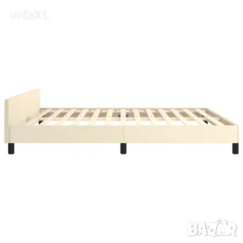 vidaXL Рамка за легло с табла без матрак, кремава, 180x200 см, снимка 6 - Спални и легла - 56147173