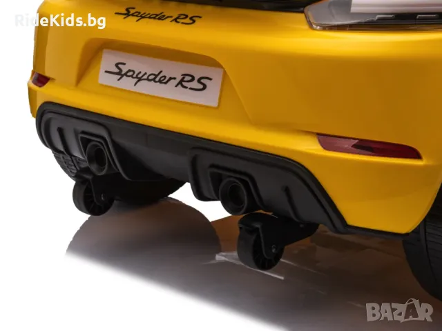 Porsche Spyder RS 12V – Детска акумулаторна кола, Жълта, EVA гуми, снимка 9 - Детски велосипеди, триколки и коли - 49731246
