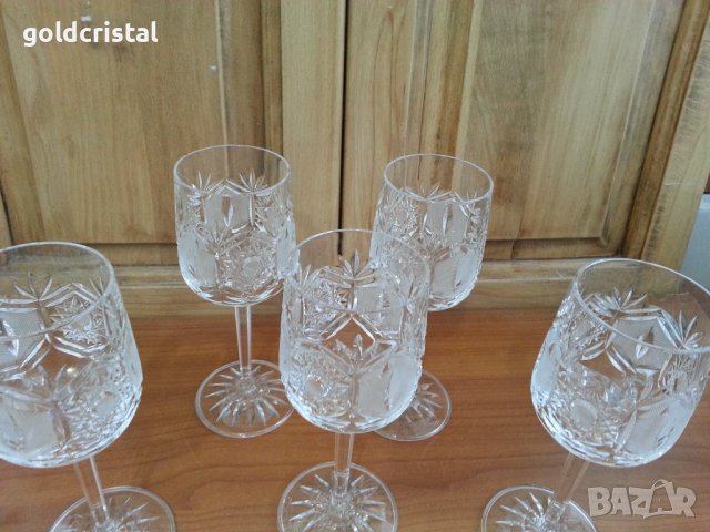Кристални чаши, снимка 5 - Антикварни и старинни предмети - 36770351