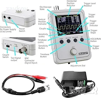 Quimat 2,4 инча DSO Shell TFT комплект цифров осцилоскоп с BNC клипс , снимка 2 - Друга електроника - 48512198