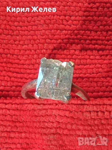 ВИНТИДЖ АРТ СРЕБЪРЕН ПРЪСТЕН СРЕБРО 925 с ГОЛЯМ ЮВЕЛИРНО ФАСЕТИРАН НАТУРАЛЕН ПЛАНИНСКИ КРИСТАЛ 48612, снимка 10 - Пръстени - 50192487