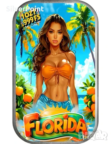 Сребърно кюлче Мис Флорида лимитиран тираж 249 броя , снимка 3 - Нумизматика и бонистика - 51360912