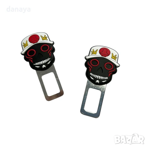 6495 Залъгалки за колан закопчалки Череп, 2 броя, снимка 3 - Аксесоари и консумативи - 54015345