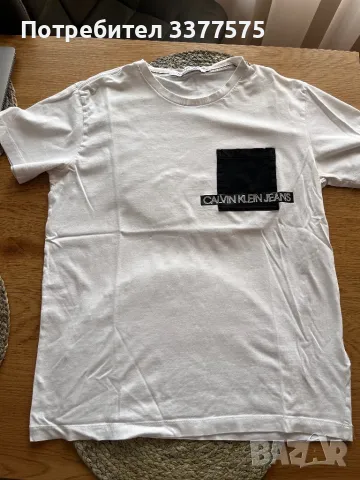 Calvin klein jeans бяла тениска , снимка 2 - Тениски - 47519660