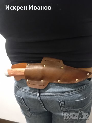 Ловен Нож с кожена кания, снимка 5 - Ножове - 44652400