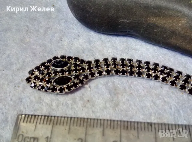 ИНТЕРЕСНА ПОСРЕБРЕНА ГЪВКАВА АРТ ФИГУРКА ЗМИЯ УКРАШЕНИЕ За КОЛЕКЦИЯ с КРИСТАЛЧЕТА 39767, снимка 2 - Колекции - 48842228