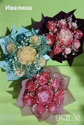 Восъчни ароматни букети, снимка 4 - Изкуствени цветя - 53328580