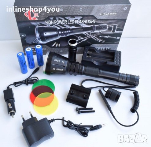 Фенер за лов BL-Q3888-T6 CREE с три акумулатора, снимка 2 - Екипировка - 34040972