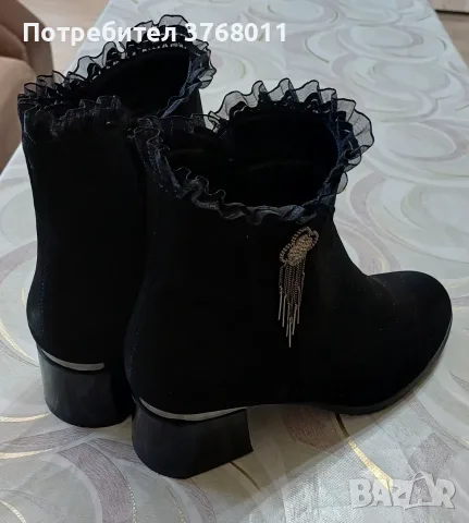 Черни дамски боти, снимка 2 - Дамски боти - 56024411