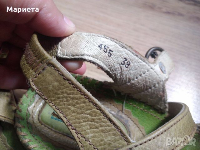 Сандали El Naturalista 38 Естествена кожа Зелени Дамски Обувки , снимка 7 - Сандали - 33749819