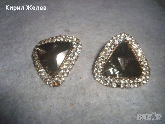 ПОЗЛАТЕНИ КРИСТАЛНИ ФАСЕТИРАНИ АРТ ДЕКО СТИЛ ВИНТИДЖ ОБЕЦИ 29845, снимка 3 - Обеци - 37715770