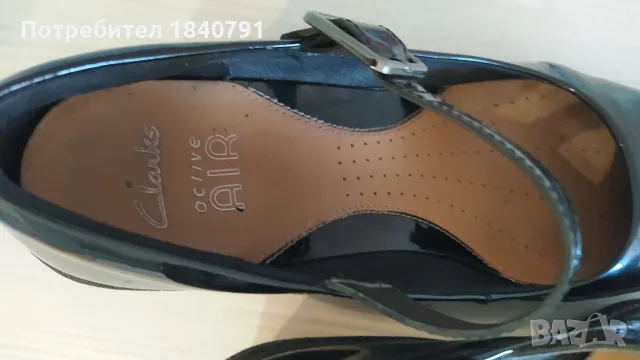 CLARKS черни, лачени – на платформа, № 40, снимка 8 - Дамски елегантни обувки - 56111968
