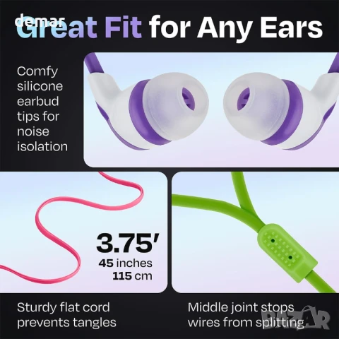 Пакет от 50 USB C кабелни слушалки в ухото с микрофон, стерео звук, снимка 6 - Слушалки и портативни колонки - 50915134