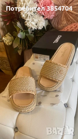 Чехли Шанел*н.38*Chanel braided slippers, снимка 4 - Чехли - 51026486