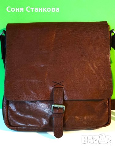 STRELLSON - Мъжкa чантa за през рамо - естествена кожа, снимка 7 - Чанти - 42115110
