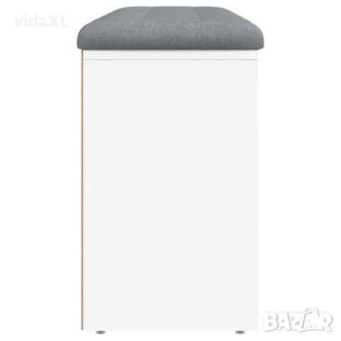 vidaXL Пейка за обувки, бяла, 102x32x50 см, инженерно дърво, снимка 6 - Маси - 56148127