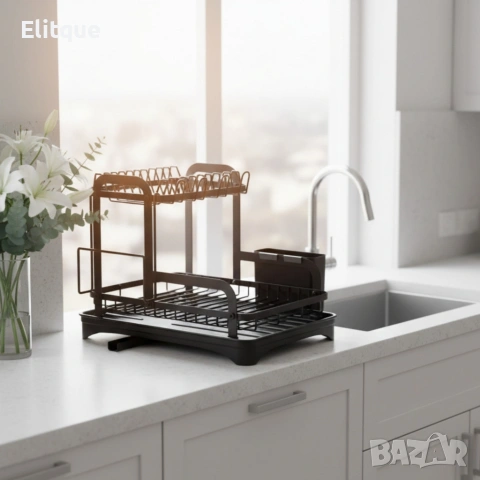 Сушилник за съдове с оттичане на водата, XXL, снимка 4 - Съдове за готвене - 53162532