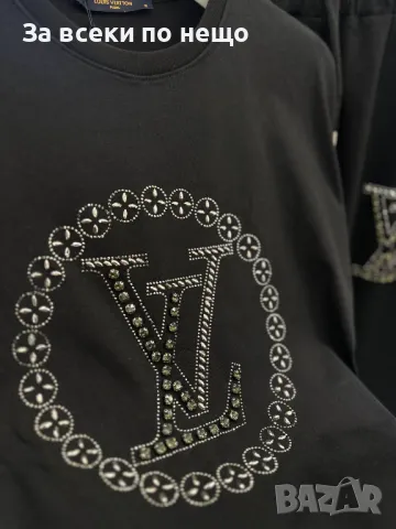 Louis Vuitton Дамски Спортен Комплект С Лого Със Шити Кристали Тениска И Долнище - 2 Цвята Код A510, снимка 6 - Спортни екипи - 50109860