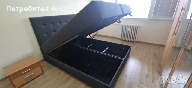 Континентално легло 160x200 см HOLDA STORAGE сиво твърд