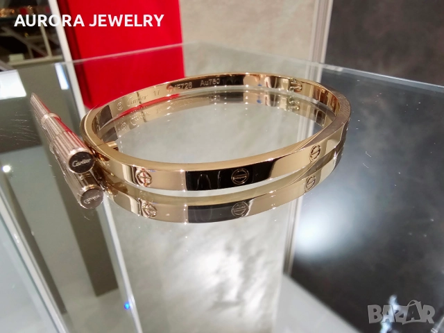 CARTIER Love Rose Gold Classic Small Model Гривна с Отверка, снимка 3 - Гривни - 52818720