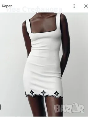 🤍Нова къса бяла еластична парти коктейлна официална рокля zara Zara , снимка 2 - Рокли - 52511916