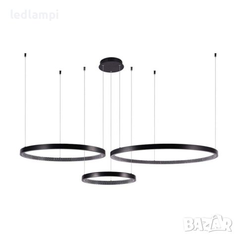 LED Полилей 57W Черен Алуминий и Акрил Кристал