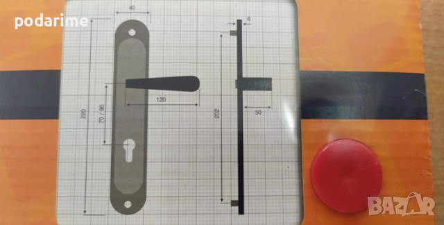 Дръжка - топка/топка - активни, 90 мм, антик, снимка 2 - Входни врати - 51484256