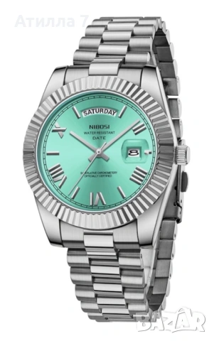 Мъжки часовник NIBOSI - елегантен с ден и дата, снимка 3 - Мъжки - 54166504