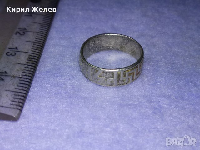 СТАР СРЕБЪРЕН ПРЪСТЕН с ГЕРМАНСКИ РУНИ СВАСТИКА и2 ПЕЧАТА За ВИСОКА ПРОБА СРЕБРО и На МАЙСТОРА 40538, снимка 13 - Антикварни и старинни предмети - 42762946