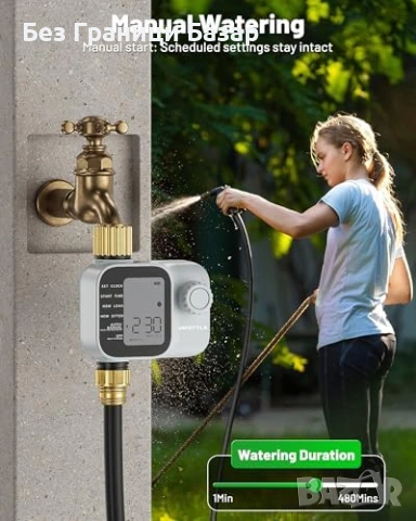 Нов Автоматичен таймер за поливане с месингов вход IP55 за маркуч градина и морава, снимка 5 - Напояване - 54207018