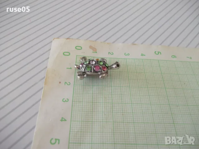 Брошка "Костенурка" с камъни, снимка 3 - Други - 49520663
