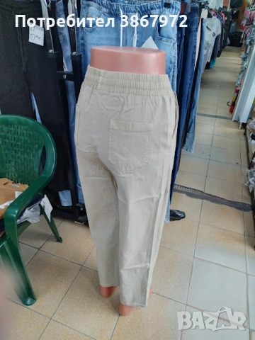 Дамски Дънки прави крачоли с ластик и връзка на талията, снимка 4 - Дънки - 53892971