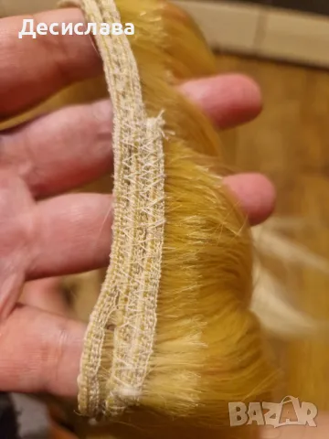 Славянска коса, естествена - на треса за трайно поставяне, рус цвят, снимка 2 - Аксесоари за коса - 49744250