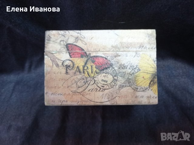 Кутия с пеперуди и айфеловата кула - ръчна изработка, снимка 3 - Романтични подаръци - 35268392