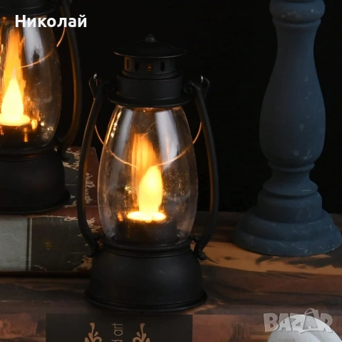 LED ретро фенер, снимка 4 - Декорация за дома - 53302645