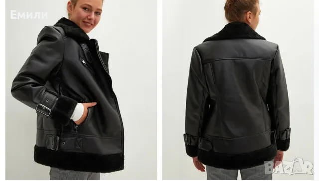LCW ново дамско кожено яке с плюшена подплата р-р M (EU 38), снимка 4 - Якета - 48732679