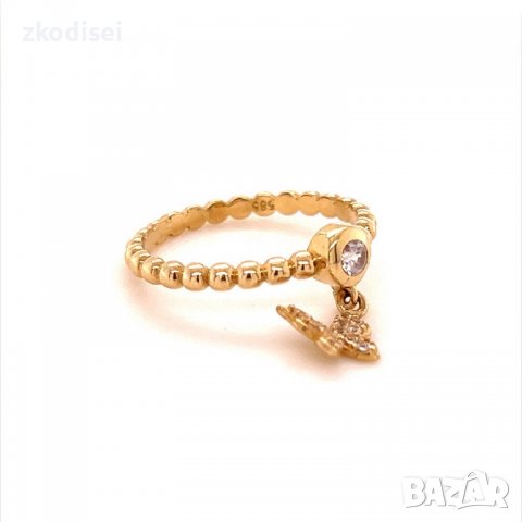 Златен дамски пръстен 2,28гр. размер:55 14кр. проба:585 модел:14247-3, снимка 3 - Пръстени - 39855102