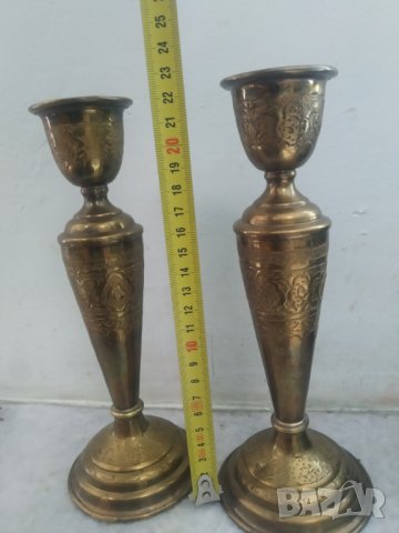 два барокови свещници-комплект, снимка 4 - Антикварни и старинни предмети - 37837943