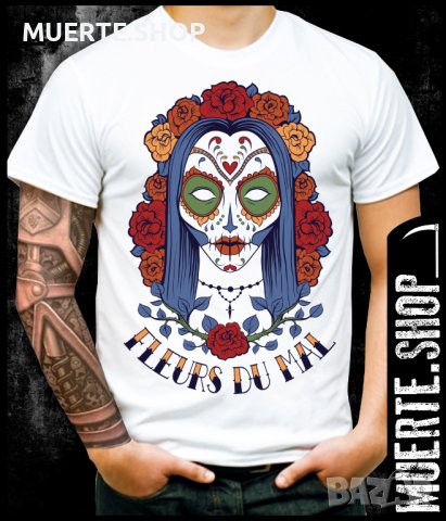 Тениска с щампа FLEURS DU MAL