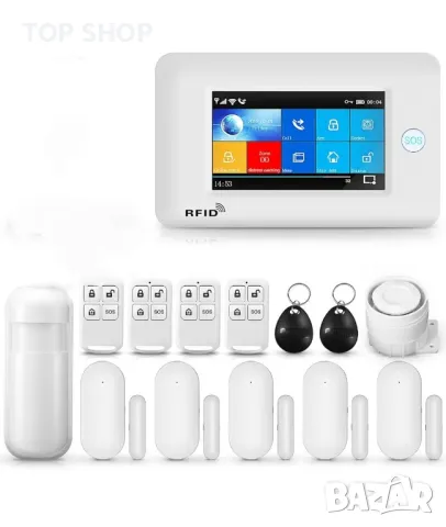 Безжична домашна алармена система, WiFi, GSM, 4G, телефонно набиране, Smart Life - Tuya