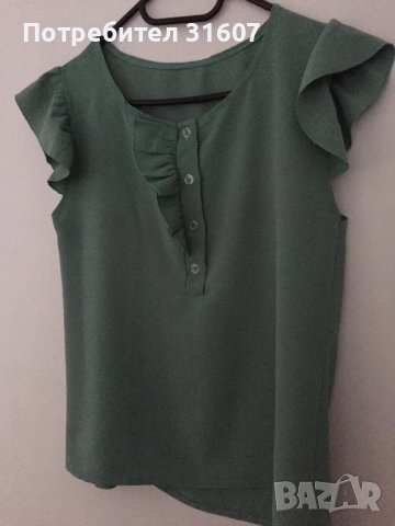 Блузка в зелено, снимка 5 - Корсети, бюстиета, топове - 38042812