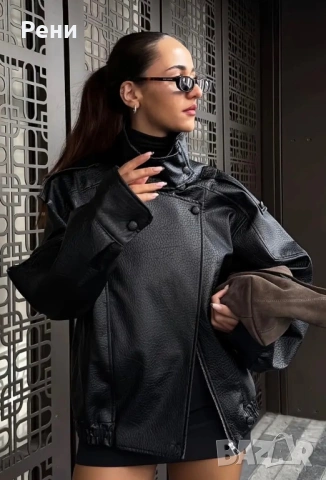 Чисто ново кожено яке oversize, снимка 2 - Якета - 54261973