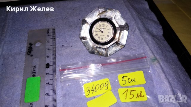 ОСМОЪГЪЛЕН КВАРЦОВ НАСТОЛЕН МИНИ ЧАСОВНИК ФАСЕТИРАН КРИСТАЛ 34009, снимка 4 - Декорация за дома - 38893513