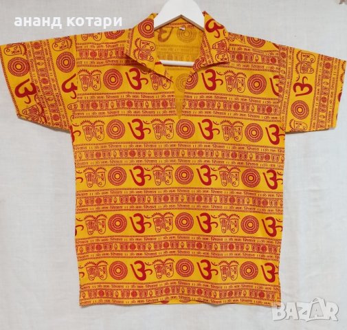 Индийски Памучна риза ОМ, снимка 1 - Тениски - 38349966