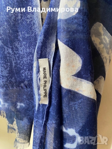 Син шал Marie Philippe, снимка 4 - Шалове - 54130285