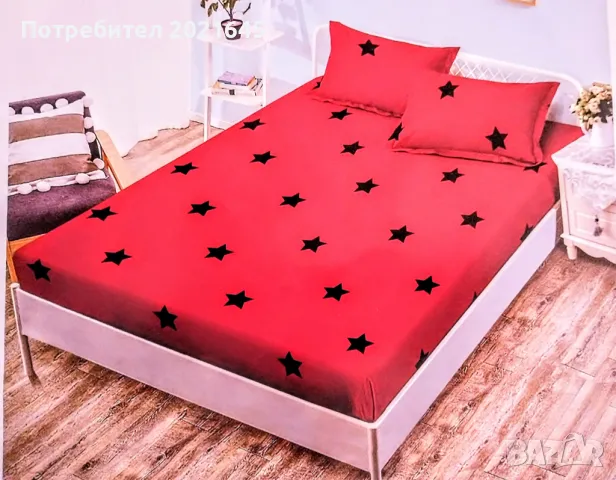 Чаршаф с ластик и калъфки, снимка 2 - Спално бельо - 47644892