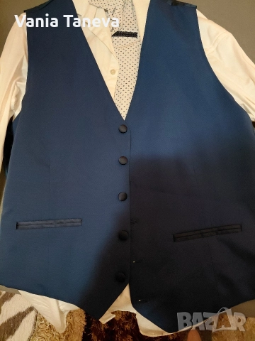 мъжки кюстюм използван веднъж комплект с елек , снимка 2 - Якета - 52756909